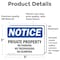 Signmission Private Property No Parking No Trespassing OSHA Notice Sign, Vinyl Decal, 5in W x 3.5in L, 2PK OS-2PACK-NS-D-35-L-17837 - alternate 2
